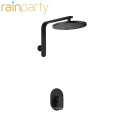 Contemporary full-set brass showerhead black bathroom set